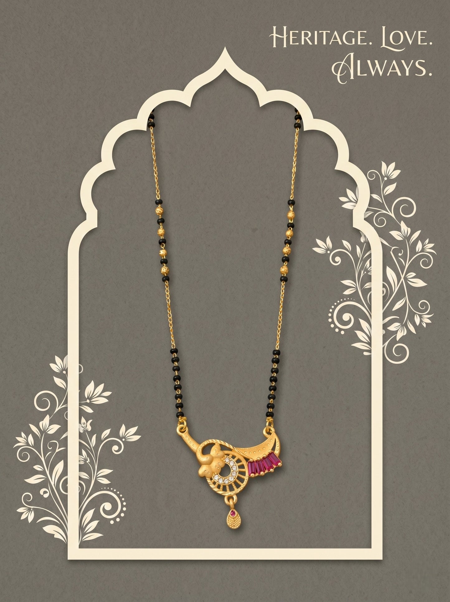 Gold-Toned Stone Studded Mangalsutra with Matching Earrings Combo Set