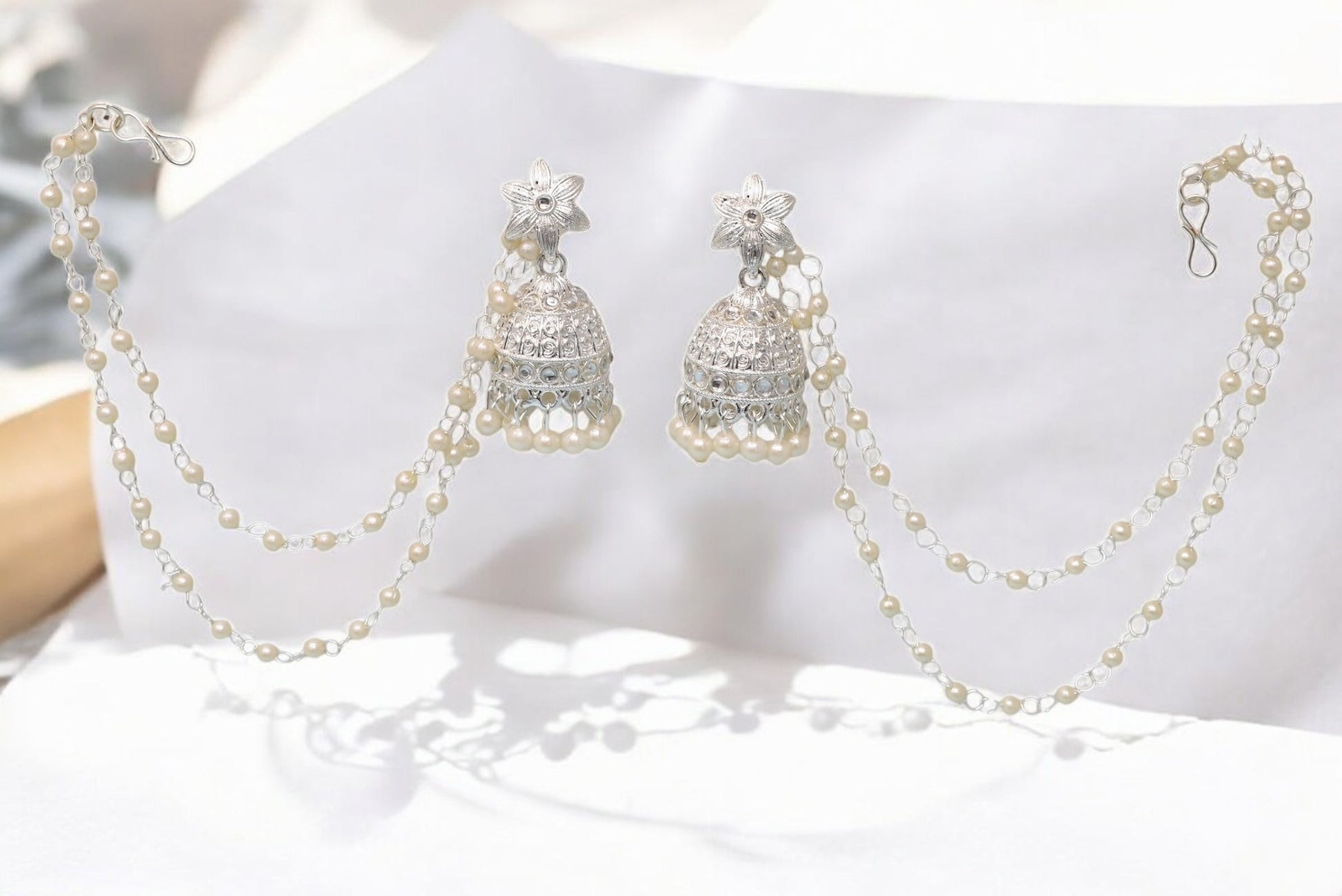 silver jewellery,earring with earchain,Earrings for girls