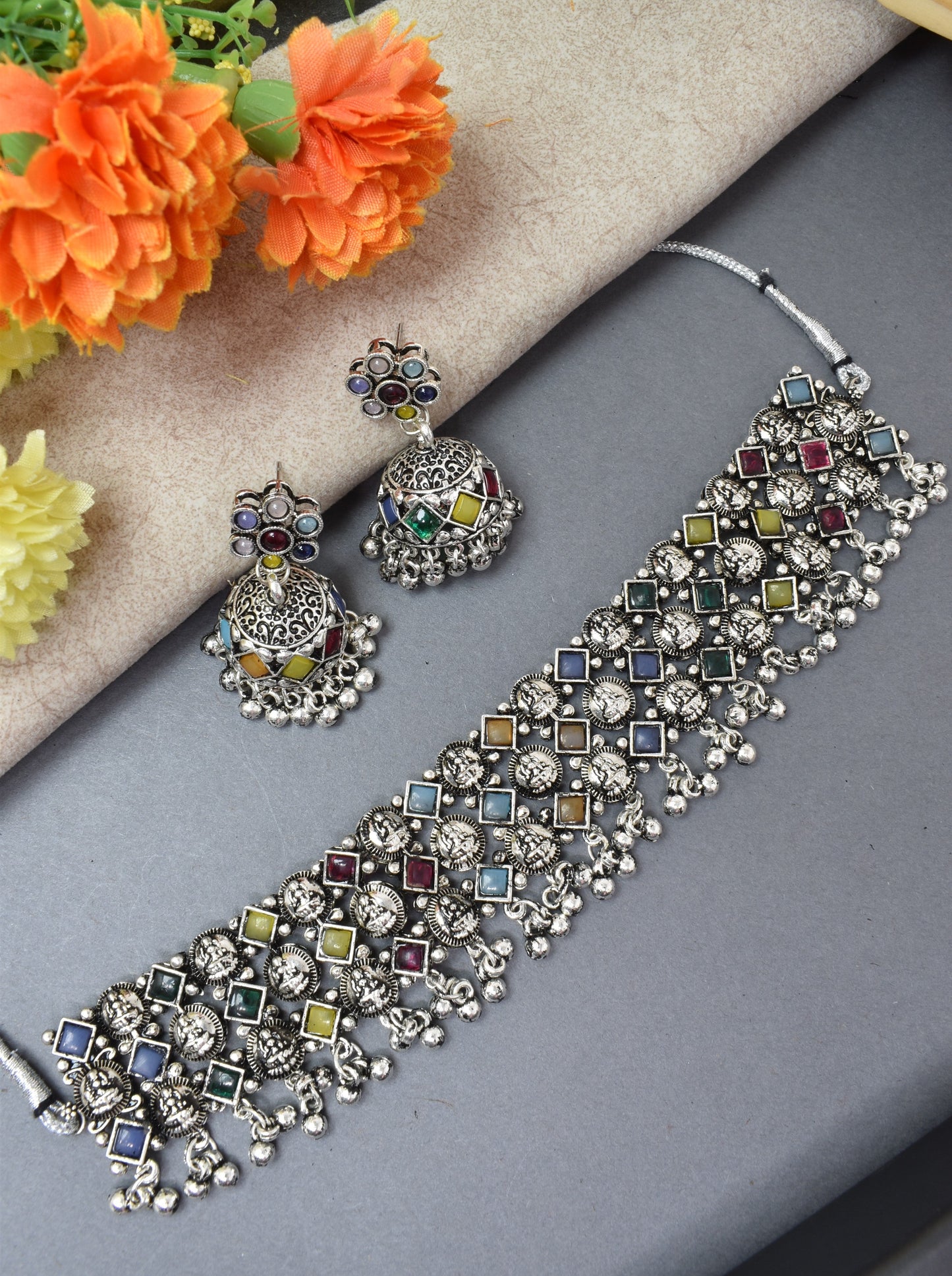 jewellery set for girls,Oxidised silver set,oxidised jwellery set,navratri jewellery set,garba jewellery set,Jewellery set,necklace gale ka,german silver necklace,Jewellery set for women,gale ka haar,neklace set,jewelery set for women,Antique designer set,gift ideas for wife