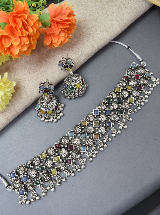 jewellery set for girls,Oxidised silver set,oxidised jwellery set,navratri jewellery set,garba jewellery set,Jewellery set,necklace gale ka,german silver necklace,Jewellery set for women,gale ka haar,neklace set,jewelery set for women,Antique designer set,gift ideas for wife