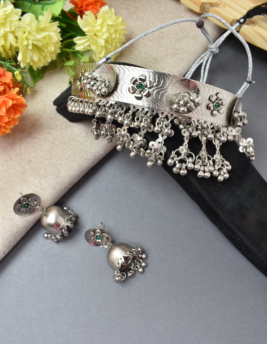 jewellery set for girls,Oxidised silver set,oxidised jwellery set,navratri jewellery set,garba jewellery set,Jewellery set,necklace gale ka,german silver necklace,Jewellery set for women,gale ka haar,neklace set,jewelery set for women,Antique designer set,gift ideas for wife