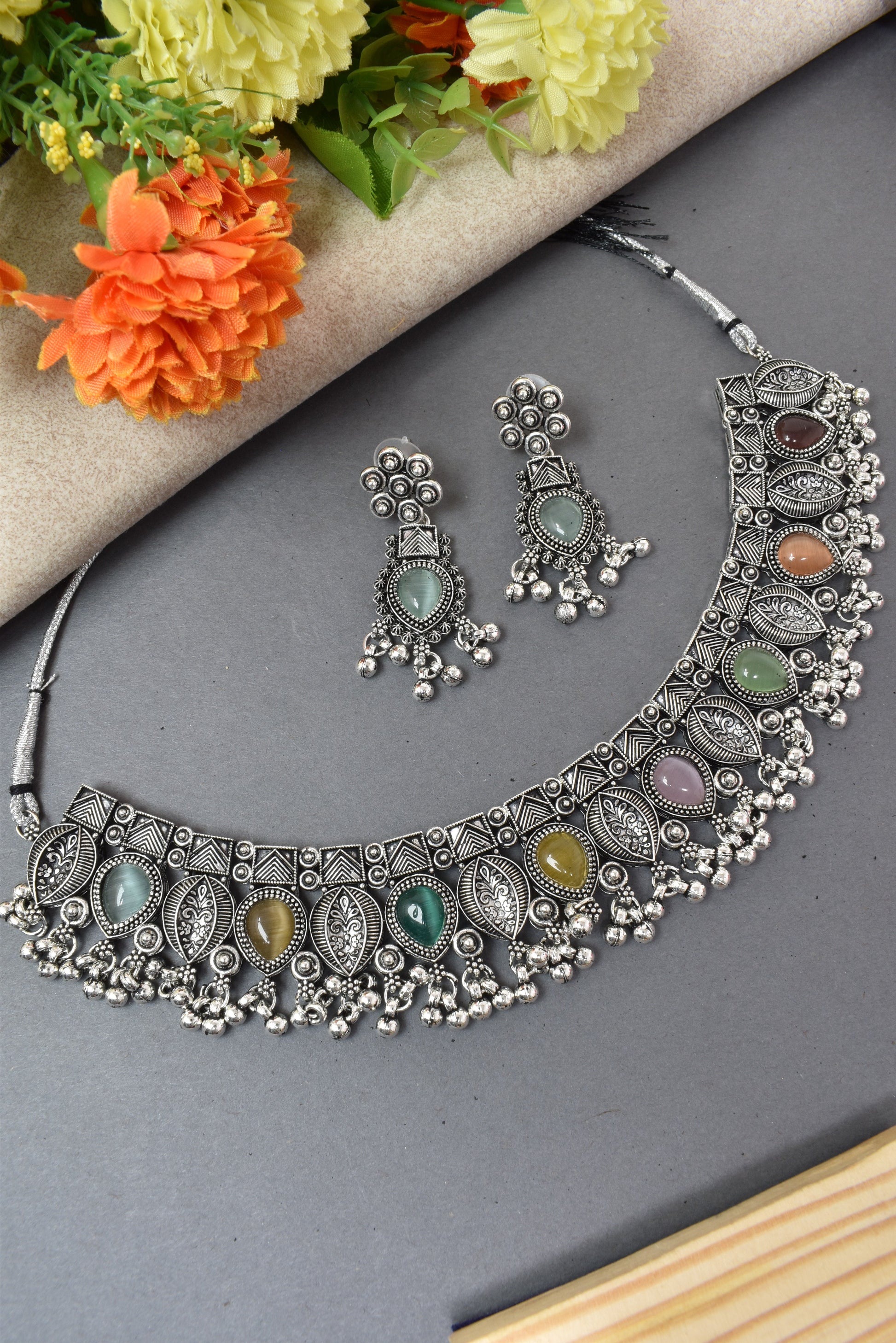 jewellery set for girls,Oxidised silver set,oxidised jwellery set,navratri jewellery set,garba jewellery set,Jewellery set,necklace gale ka,german silver necklace,Jewellery set for women,gale ka haar,neklace set,jewelery set for women,Antique designer set,gift ideas for wife