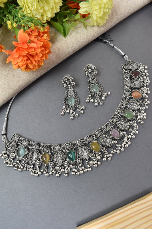 jewellery set for girls,Oxidised silver set,oxidised jwellery set,navratri jewellery set,garba jewellery set,Jewellery set,necklace gale ka,german silver necklace,Jewellery set for women,gale ka haar,neklace set,jewelery set for women,Antique designer set,gift ideas for wife