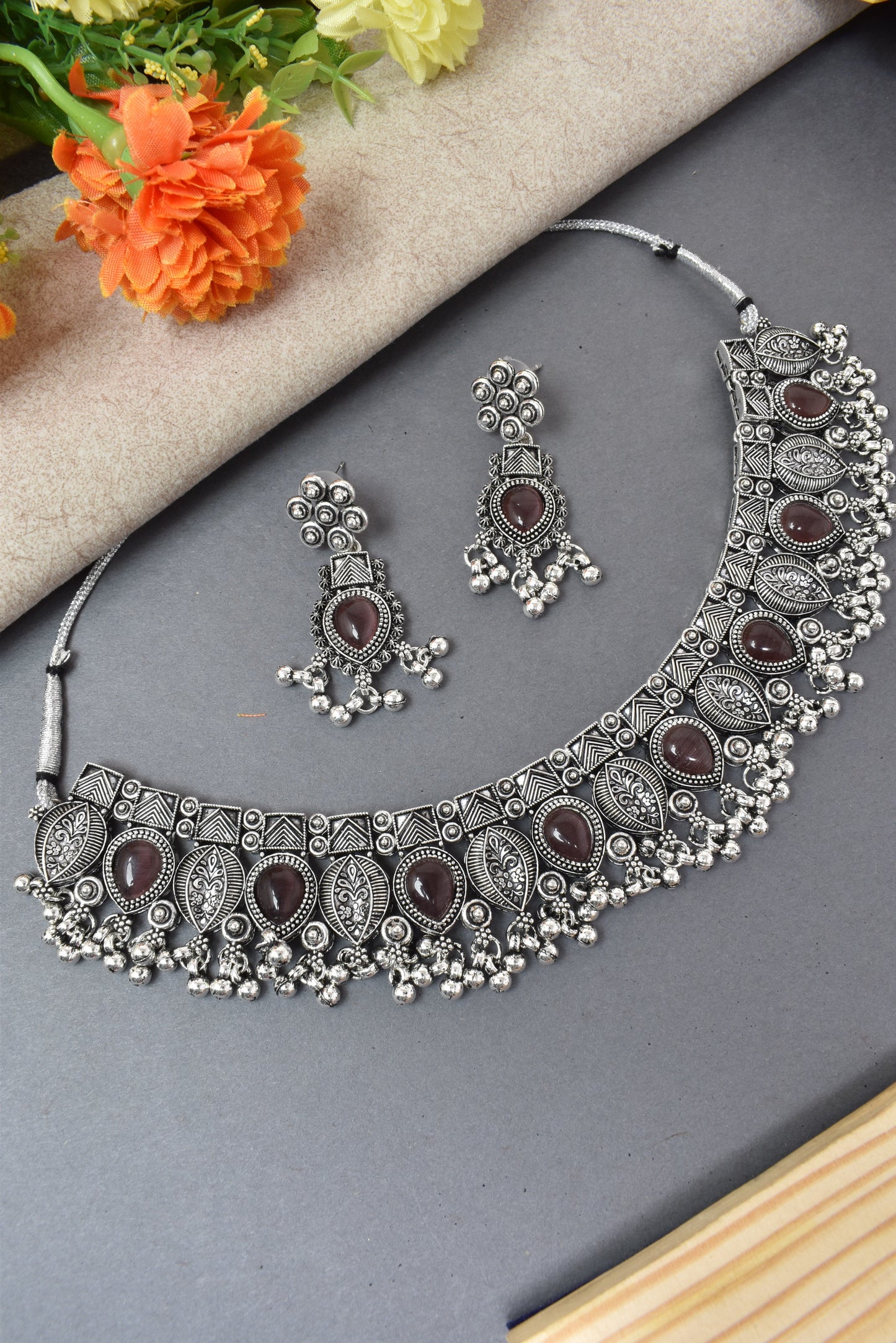 jewellery set for girls,Oxidised silver set,oxidised jwellery set,navratri jewellery set,garba jewellery set,Jewellery set,necklace gale ka,german silver necklace,Jewellery set for women,gale ka haar,neklace set,jewelery set for women,Antique designer set,gift ideas for wife