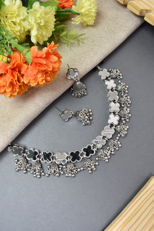 jewellery set for girls,Oxidised silver set,oxidised jwellery set,navratri jewellery set,garba jewellery set,Jewellery set,necklace gale ka,german silver necklace,Jewellery set for women,gale ka haar,neklace set,jewelery set for women,Antique designer set,gift ideas for wife