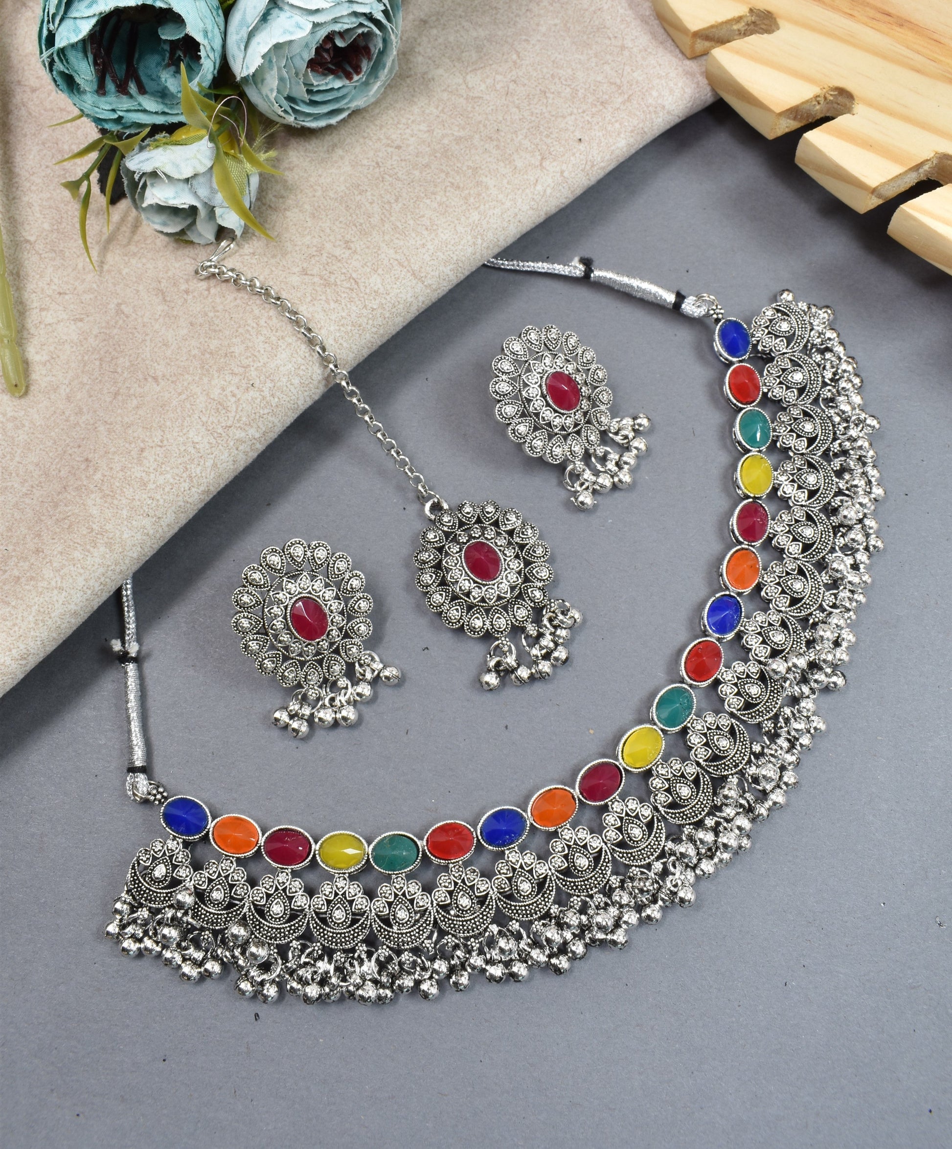 jewellery set for girls,Oxidised silver set,oxidised jwellery set,navratri jewellery set,garba jewellery set,Jewellery set,necklace gale ka,german silver necklace,Jewellery set for women,gale ka haar,neklace set,jewelery set for women,Antique designer set,gift ideas for wife
