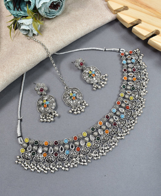 jewellery set for girls,Oxidised silver set,oxidised jwellery set,navratri jewellery set,garba jewellery set,Jewellery set,necklace gale ka,german silver necklace,Jewellery set for women,gale ka haar,neklace set,jewelery set for women,Antique designer set,gift ideas for wife