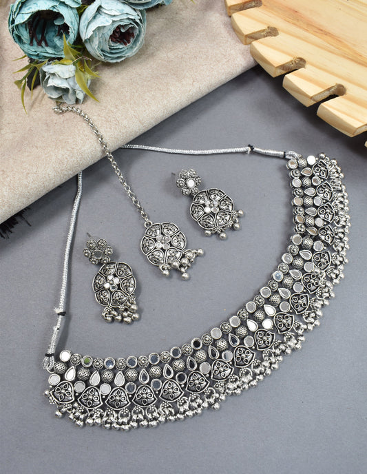 jewellery set for girls,Oxidised silver set,oxidised jwellery set,navratri jewellery set,garba jewellery set,Jewellery set,necklace gale ka,german silver necklace,Jewellery set for women,gale ka haar,neklace set,jewelery set for women,Antique designer set,gift ideas for wife