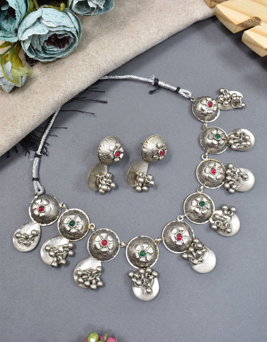jewellery set for girls,Oxidised silver set,oxidised jwellery set,navratri jewellery set,garba jewellery set,Jewellery set,necklace gale ka,german silver necklace,Jewellery set for women,gale ka haar,neklace set,jewelery set for women,Antique designer set,gift ideas for wife
