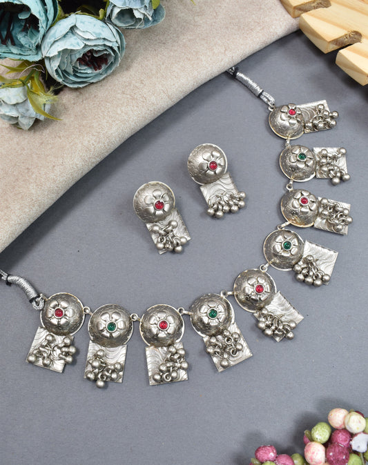 jewellery set for girls,Oxidised silver set,oxidised jwellery set,navratri jewellery set,garba jewellery set,Jewellery set,necklace gale ka,german silver necklace,Jewellery set for women,gale ka haar,neklace set,jewelery set for women,Antique designer set,gift ideas for wife