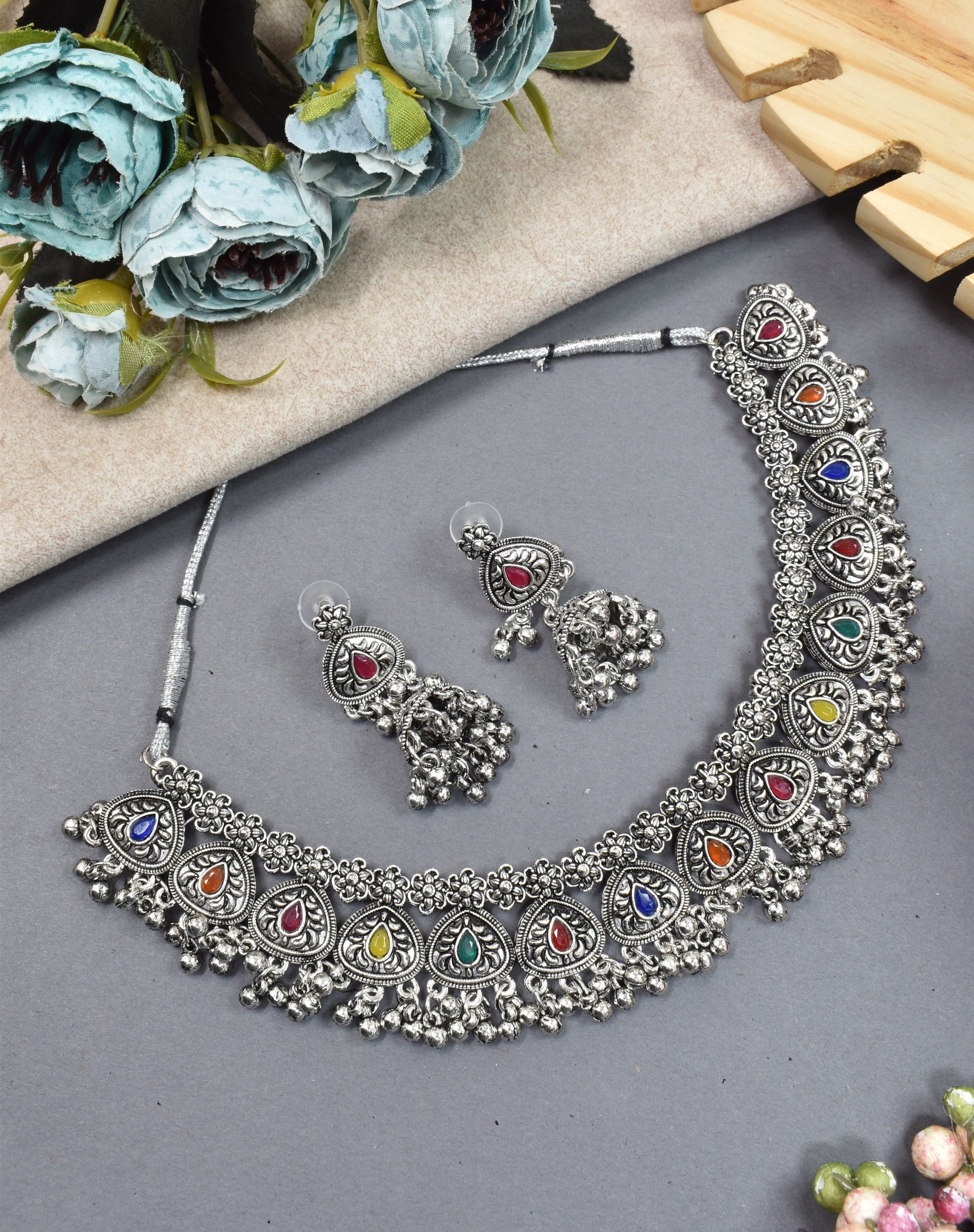 jewellery set for girls,Oxidised silver set,oxidised jwellery set,navratri jewellery set,garba jewellery set,Jewellery set,necklace gale ka,german silver necklace,Jewellery set for women,gale ka haar,neklace set,jewelery set for women,Antique designer set,gift ideas for wife