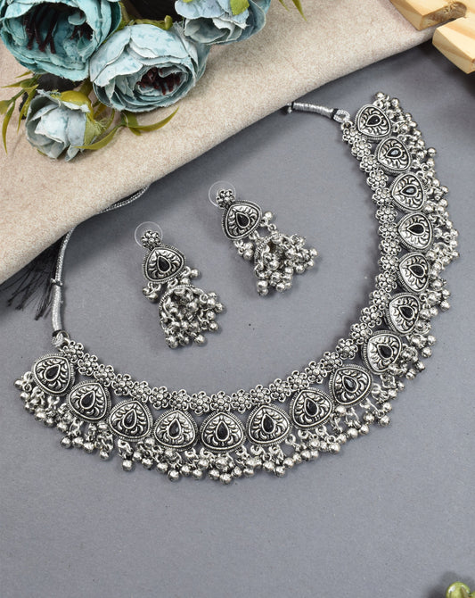 jewellery set for girls,Oxidised silver set,oxidised jwellery set,navratri jewellery set,garba jewellery set,Jewellery set,necklace gale ka,german silver necklace,Jewellery set for women,gale ka haar,neklace set,jewelery set for women,Antique designer set,gift ideas for wife