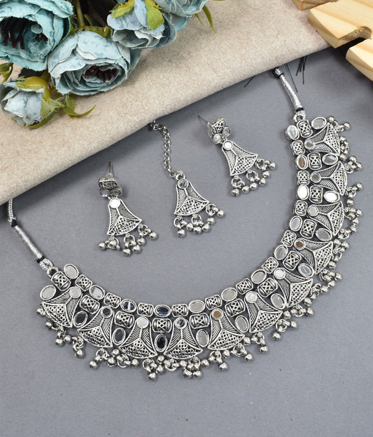 jewellery set for girls,Oxidised silver set,oxidised jwellery set,navratri jewellery set,garba jewellery set,Jewellery set,necklace gale ka,german silver necklace,Jewellery set for women,gale ka haar,neklace set,jewelery set for women,Antique designer set,gift ideas for wife