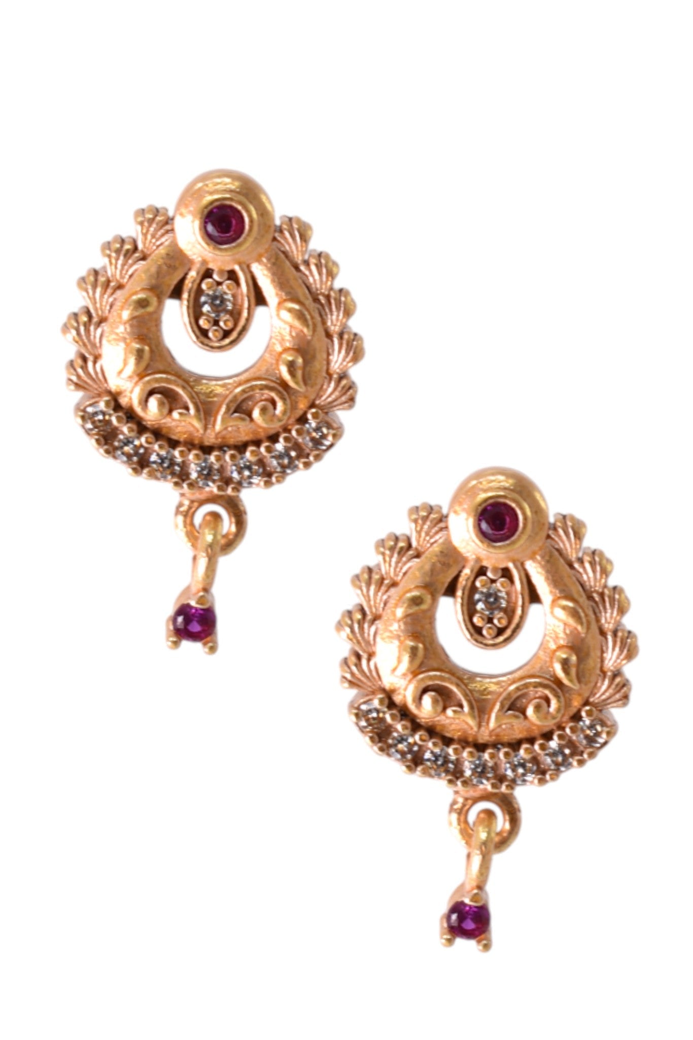 Meira Jewellery Gold Plated Stone Studded Pendant Necklace with Pink Center Accent for Women, Lightweight Party Jewellery for Festive, Wedding, Evening and Daily Styling with Premium Finish Chain-15