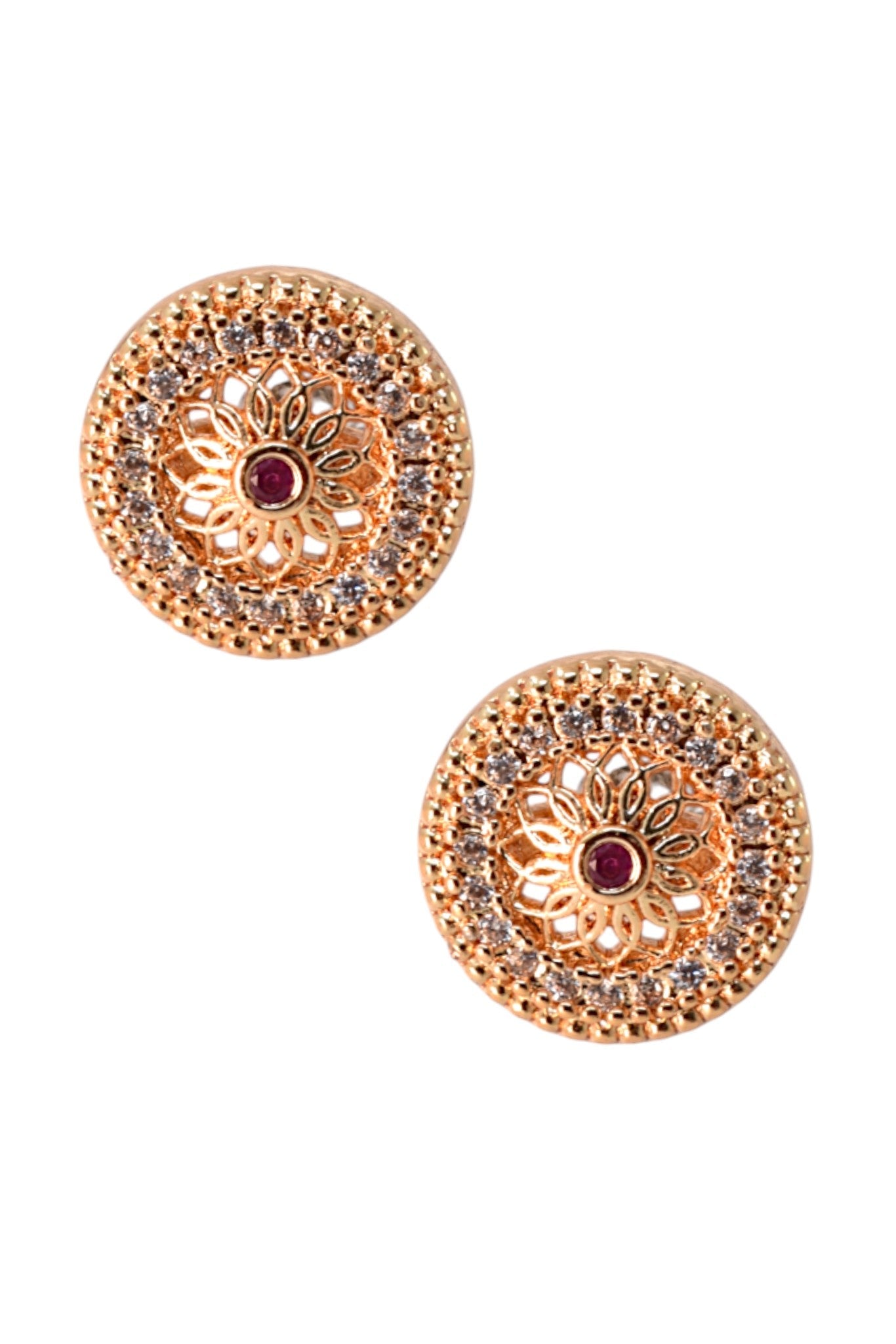 Meira Jewellery Rose Gold Plated Stone Studded Pendant Necklace with Pink Center Accent for Women, Lightweight Party Jewellery for Festive, Wedding, Evening, Daily Styling with Premium Finish Chain-10