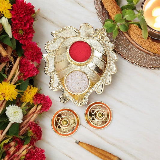 Pooja thali,pooja platter,karvachauth thali pooja items,kumkum dani,roli-chawal plate,roli haldi platter