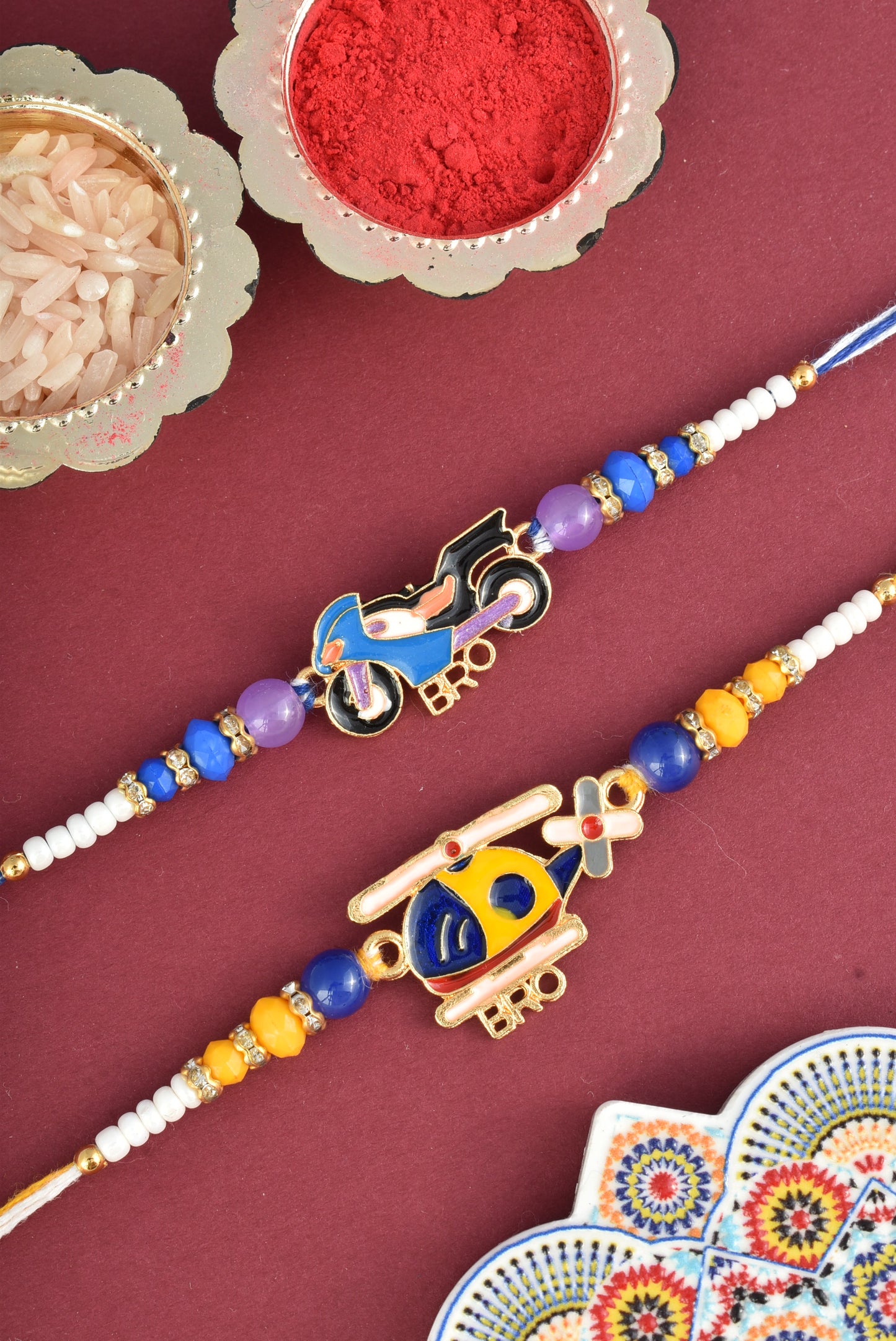 Meira Jewellery Ganesh Motif Silver Plated Rakhi