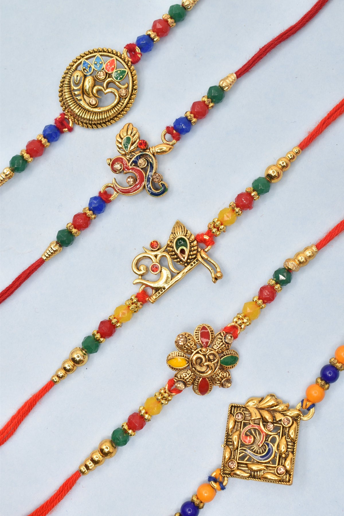 Pakistan Rakhi Designer Little Bro Rakhis for brother Set of 5 Rakhi Made from Cotton ...