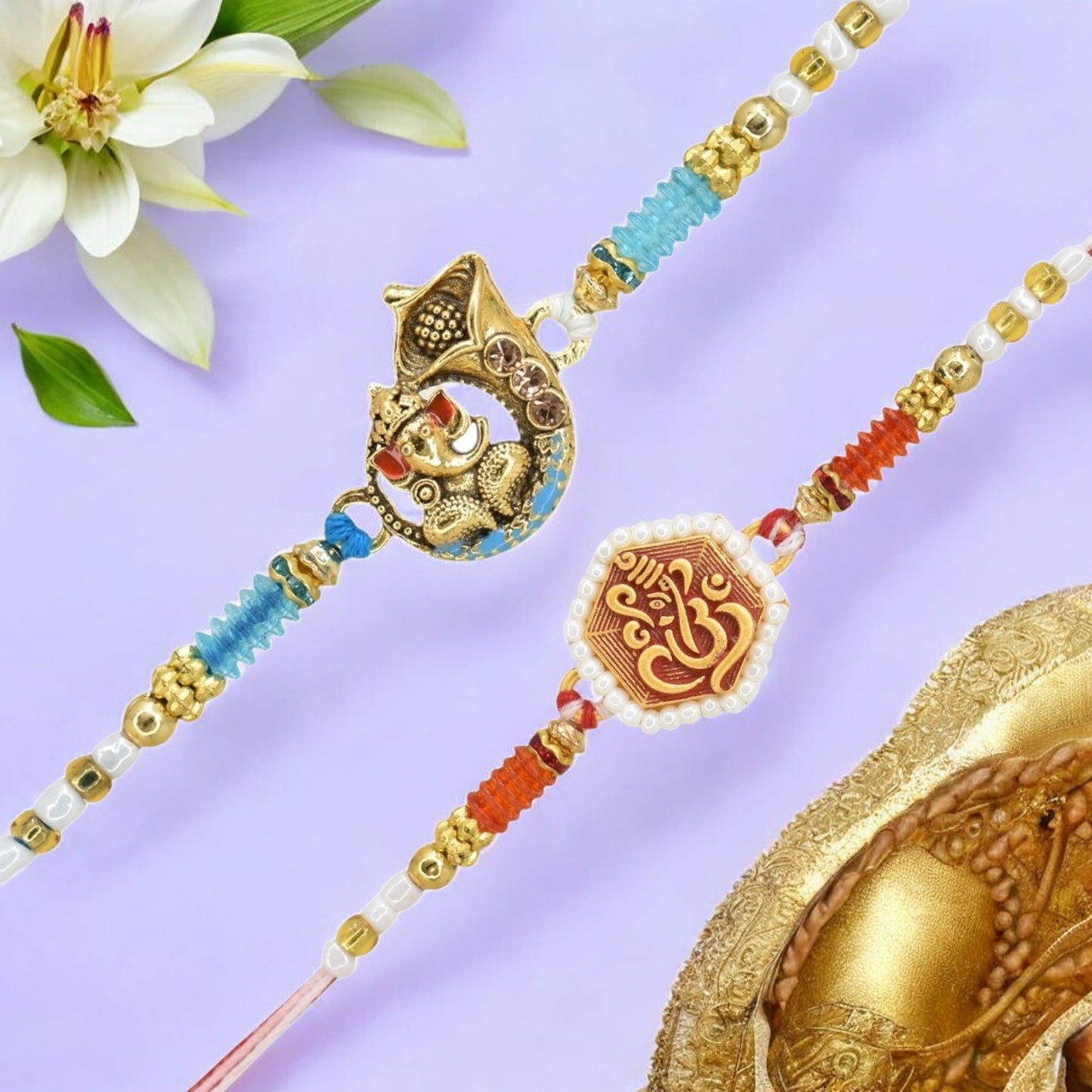 Rakhi with Greeting Card and Box
