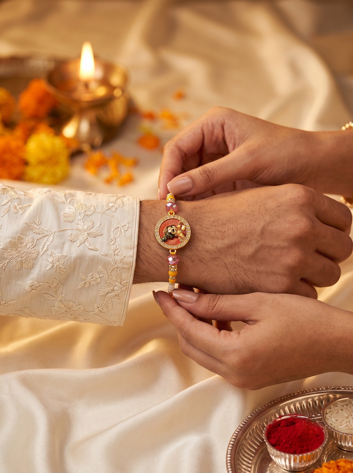 Designer AD Studded krishna Rakhi