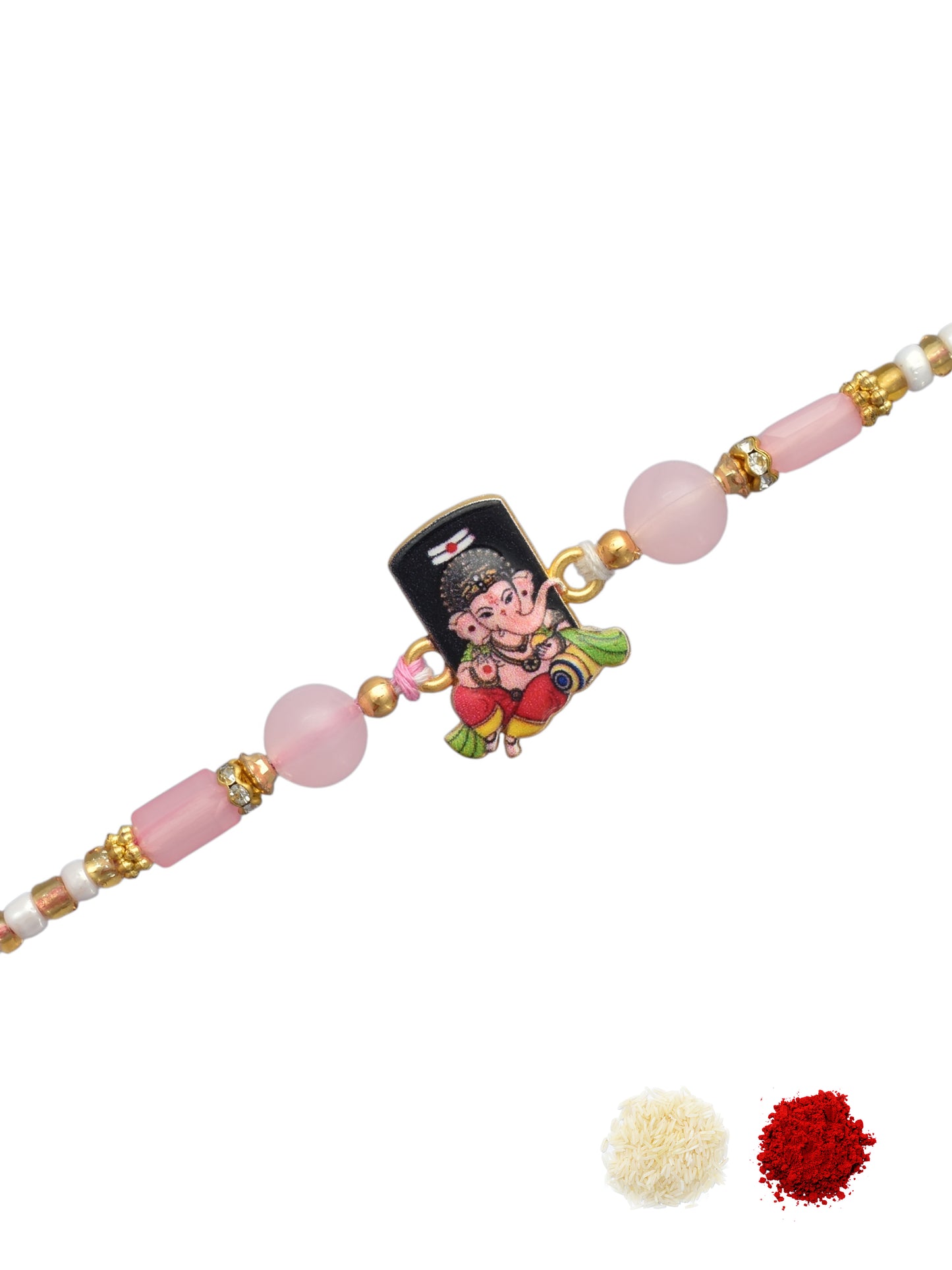 Cute Ganesha Design Pink Kids Rakhi