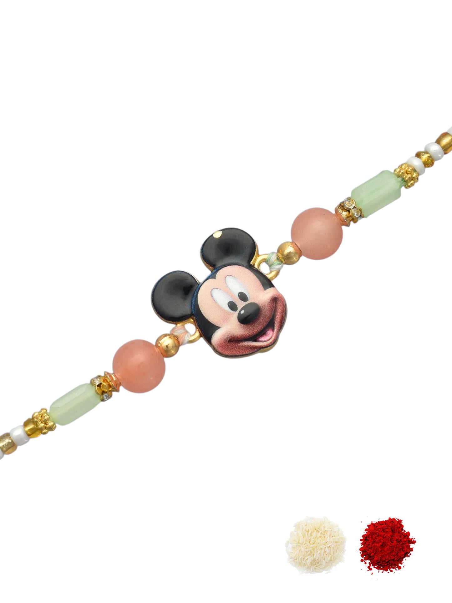 Micky Mouse Design Green Kids Rakhi
