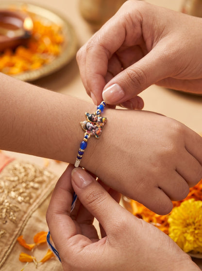Ganesha Design Blue Color Rakhi for kids
