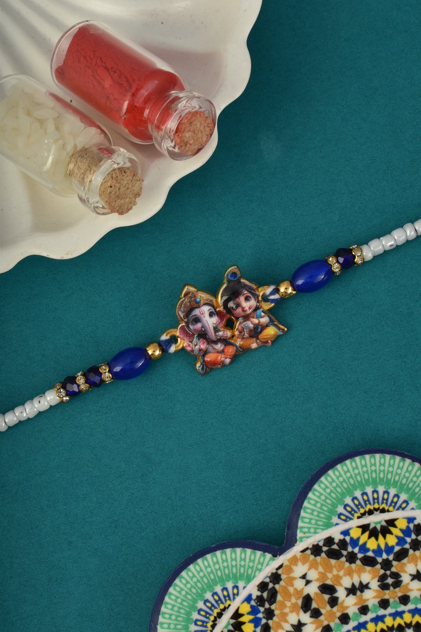 Ganesha Design Blue Color Rakhi for kids