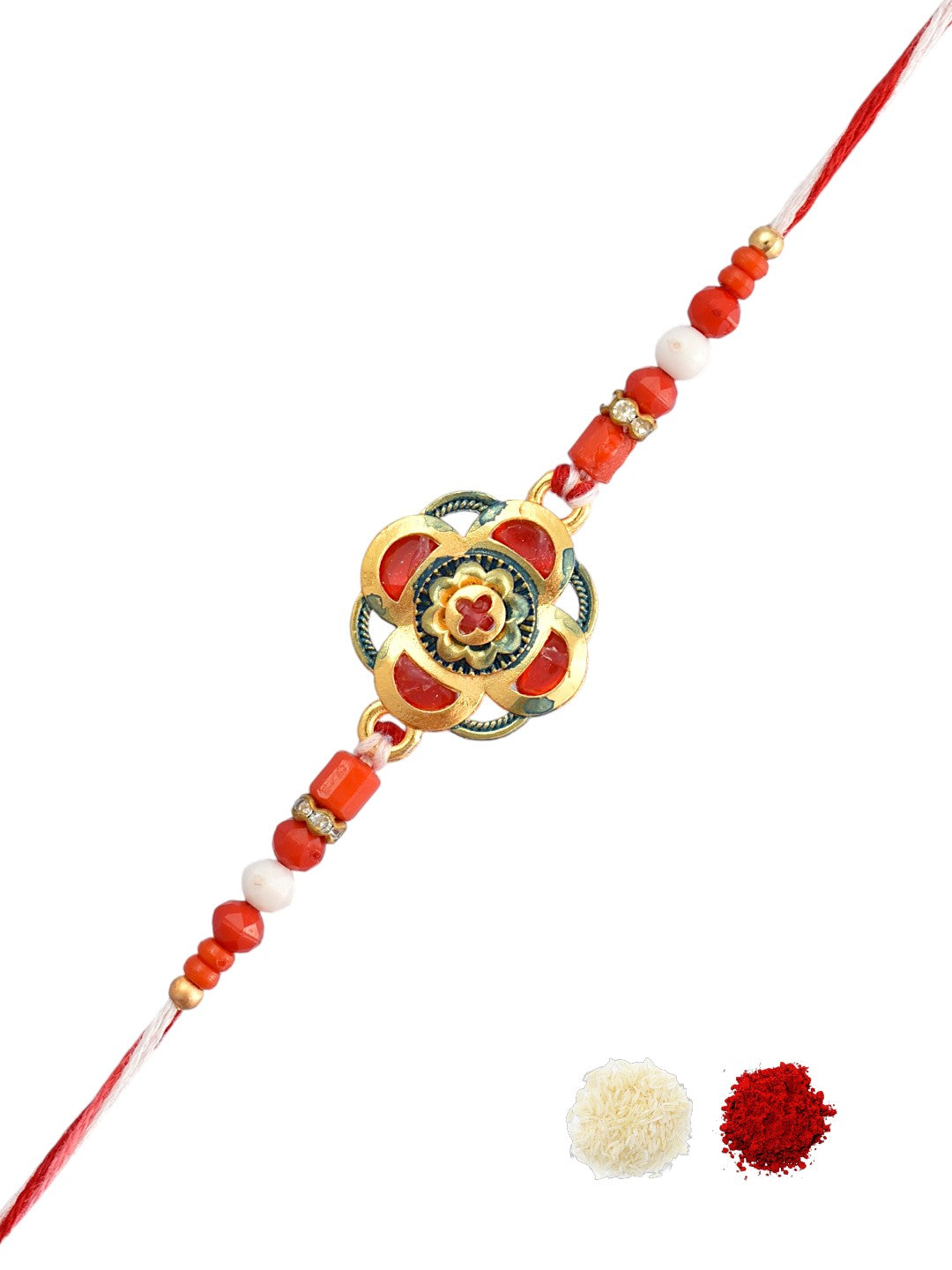 Red Flower Design Rakhi for Kids