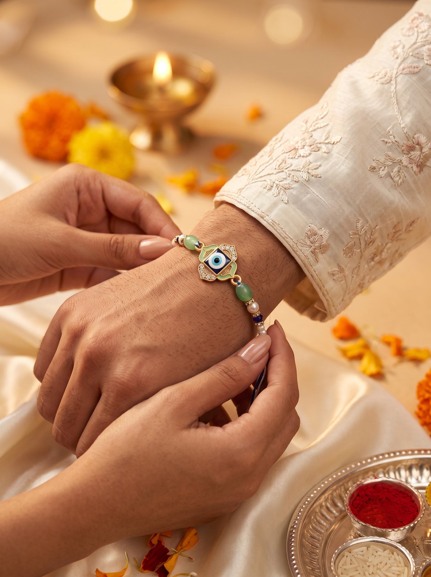 Evil Eye Unique Blue Rakhi for Brother