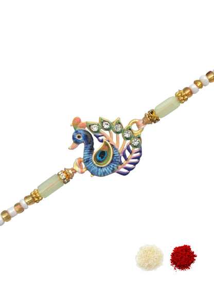 Peacock charm Rakhi for Brother