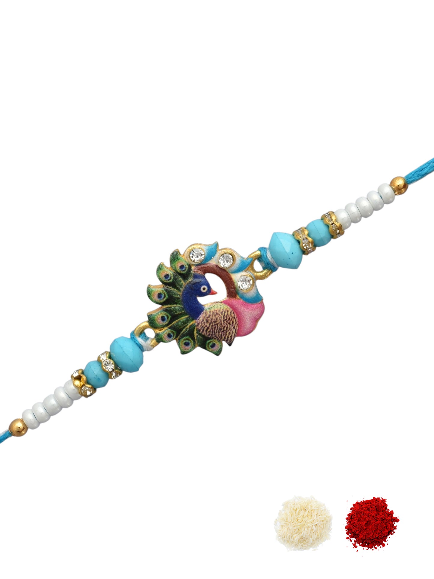 Evil Eye Design Pink Blue Rakhi for Brother