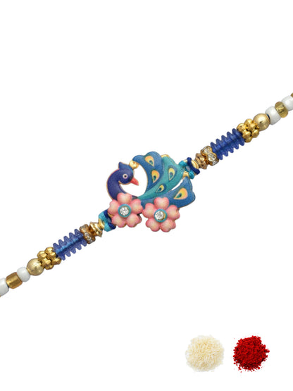 Evil Eye Design Pink Blue Rakhi for Brother