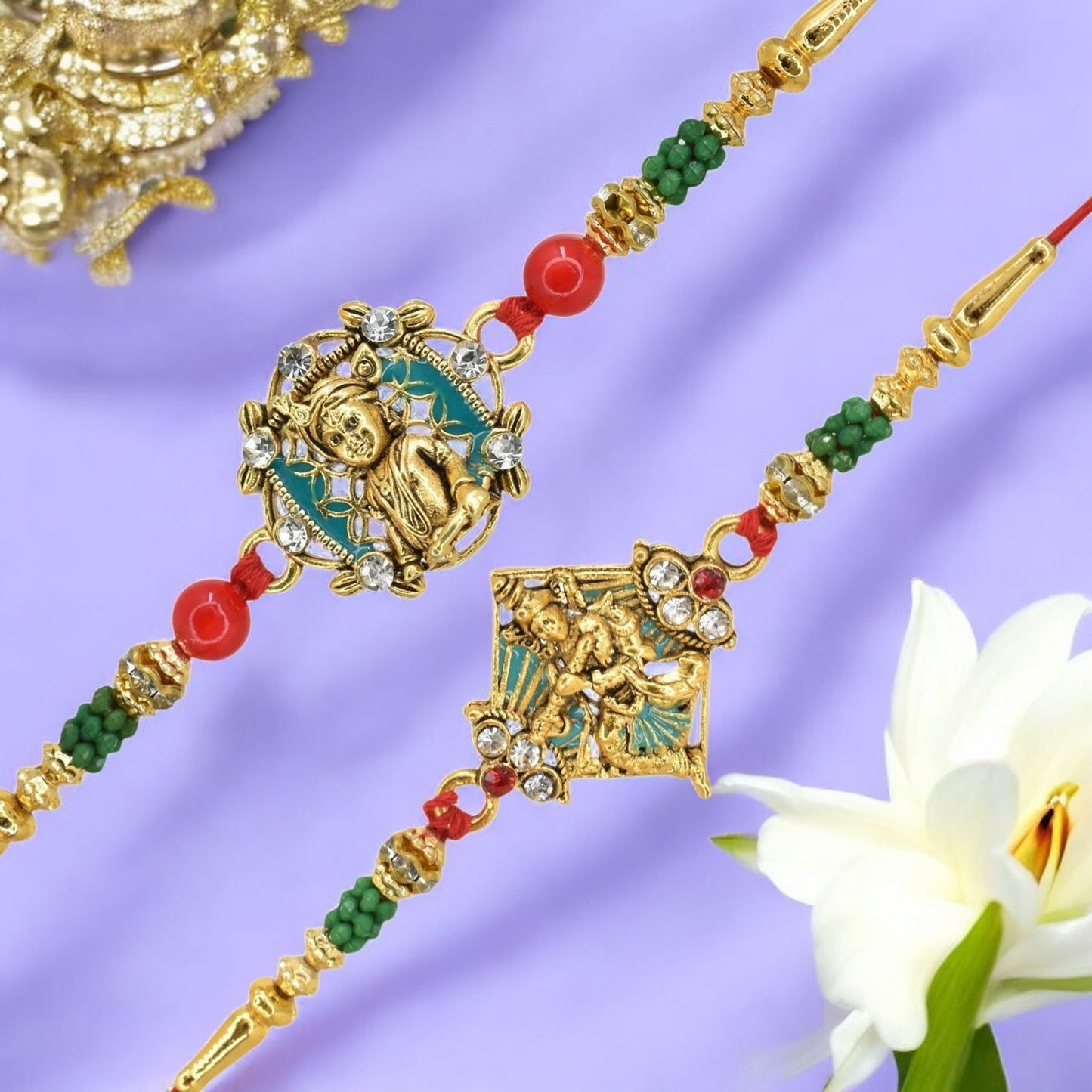 Rakhi with Greeting Card and Box