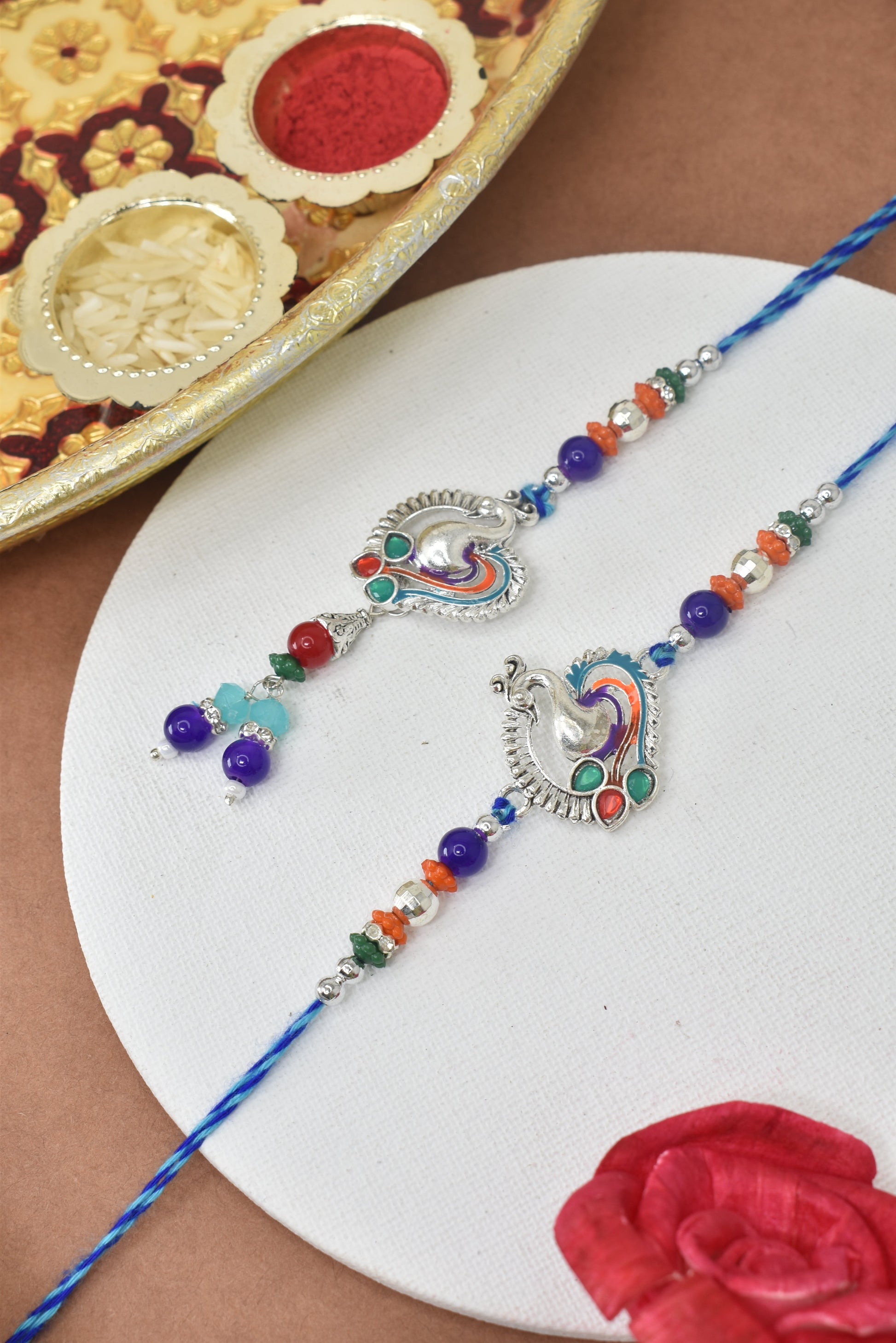 Couple Rakhi Set, Rakhi Set for Bhai Bhabhi