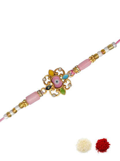Flower Style Evil Eye Rakhi for Brother