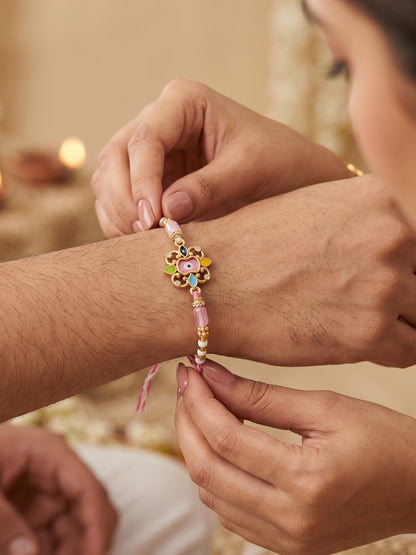 Flower Style Evil Eye Rakhi for Brother
