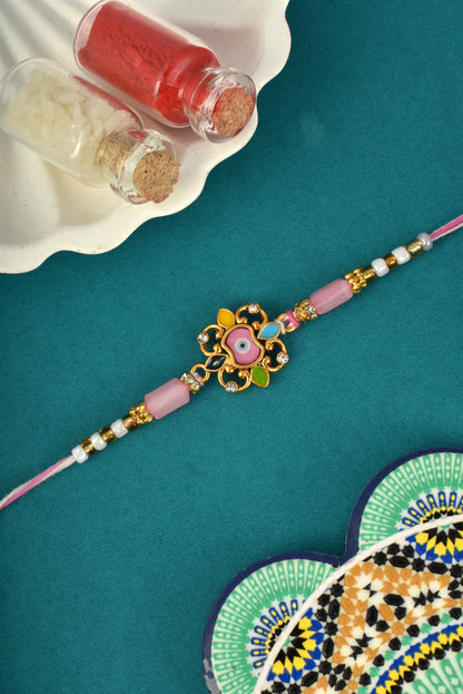Flower Style Evil Eye Rakhi for Brother
