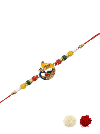 Multicolor Peacock Design Rakhi for Brother