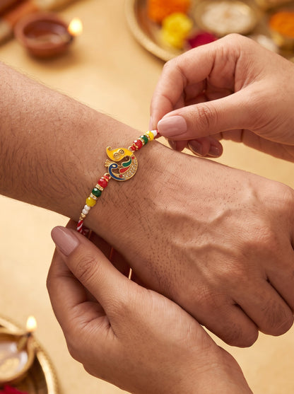 Multicolor Peacock Design Rakhi for Brother