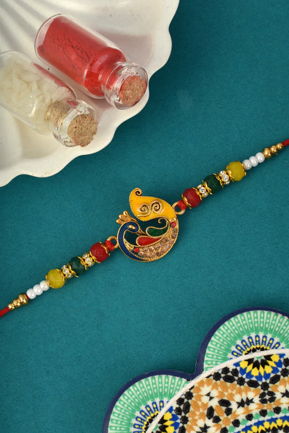 Multicolor Peacock Design Rakhi for Brother