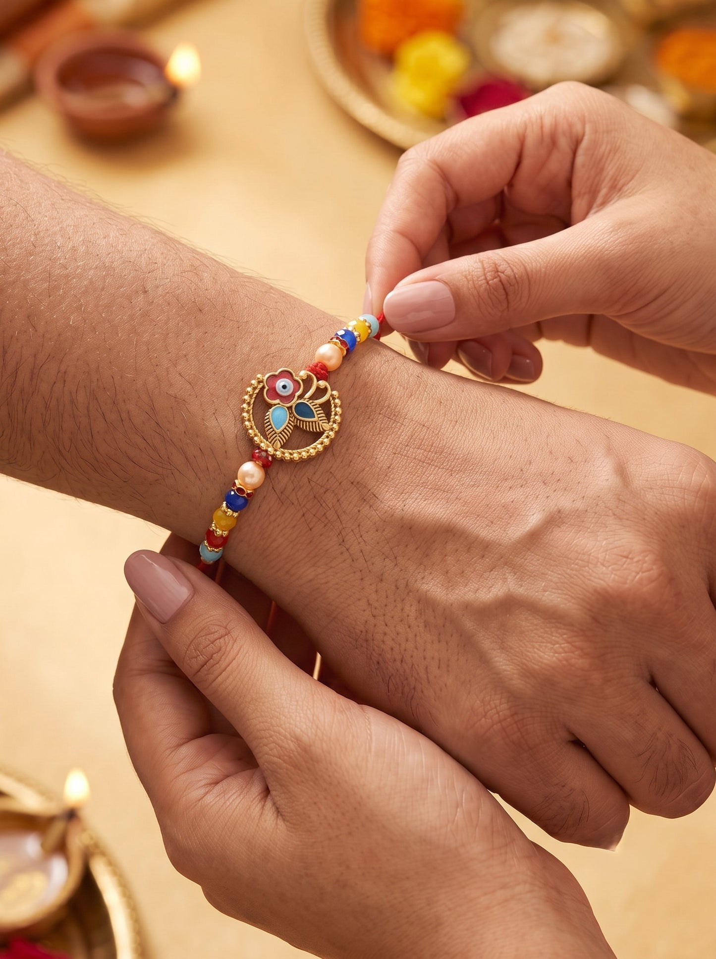 Golden Evil Eye Design Rakhi for Brother