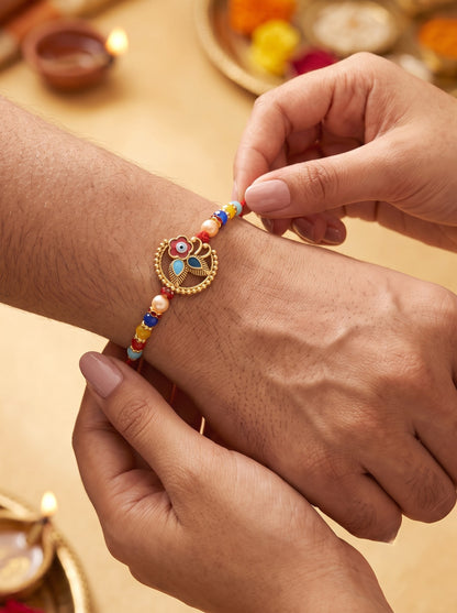 Golden Evil Eye Design Rakhi for Brother