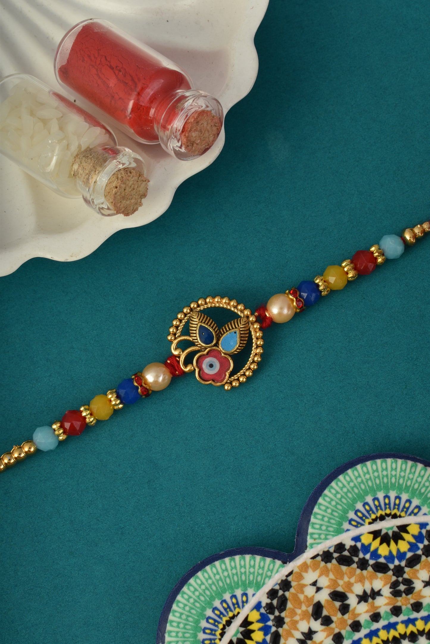 Golden Evil Eye Design Rakhi for Brother
