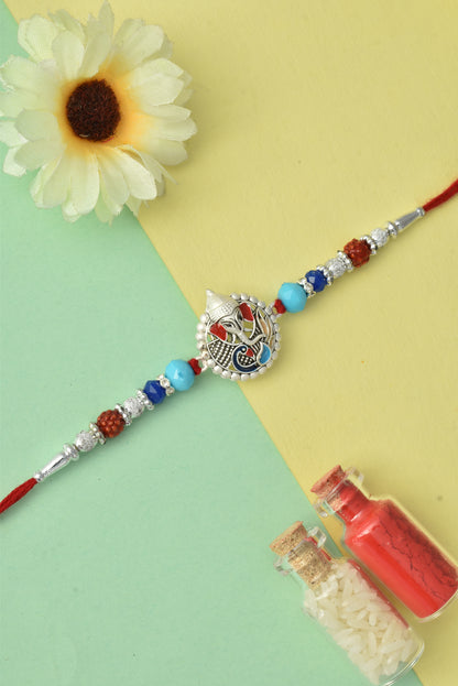 Silver plated rakhi