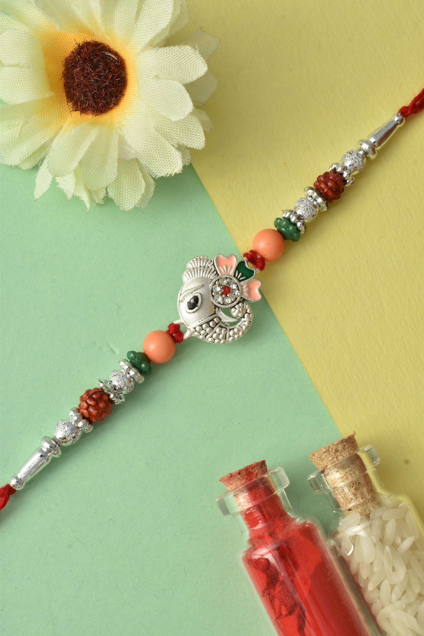 Silver plated rakhi