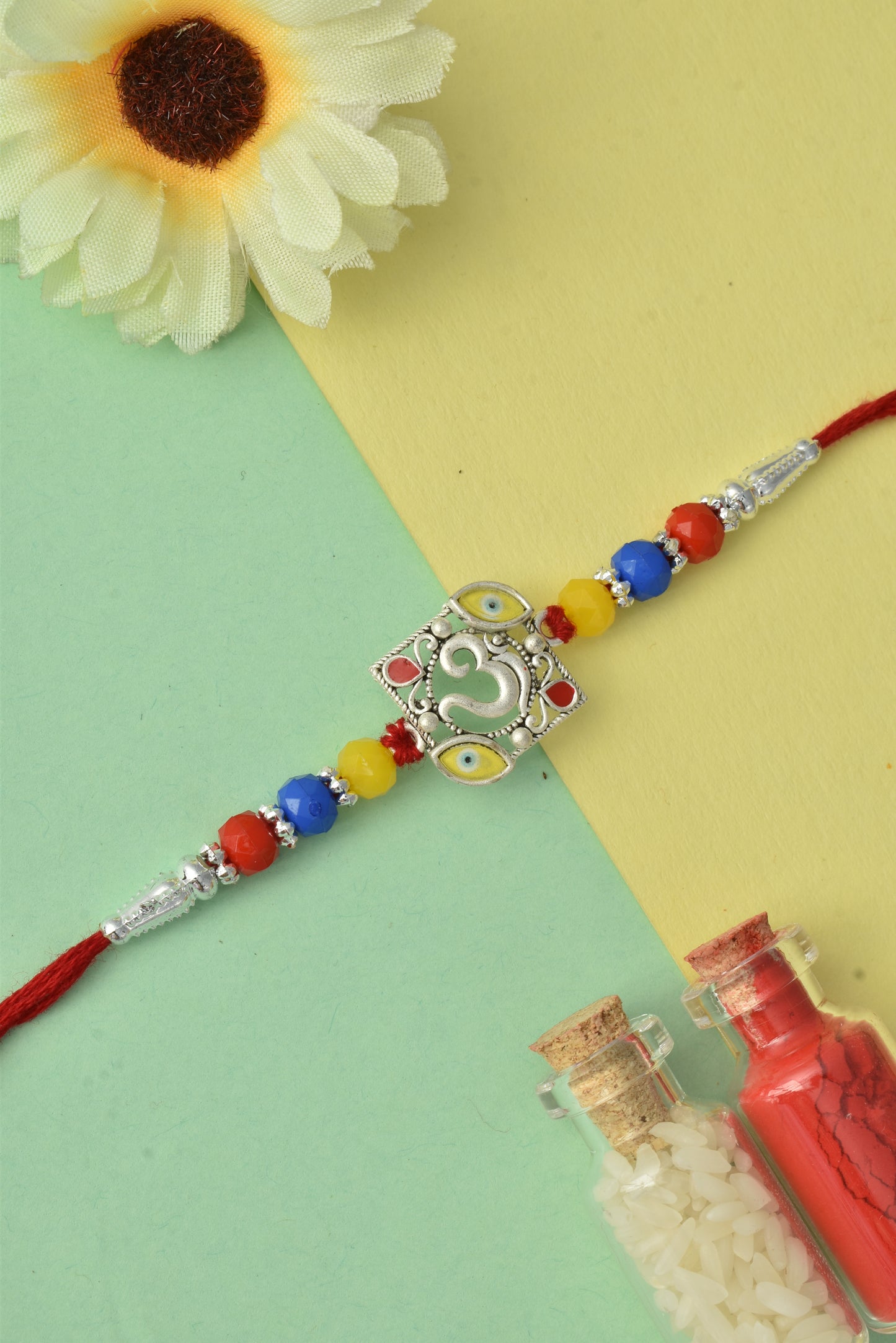 Silver plated rakhi