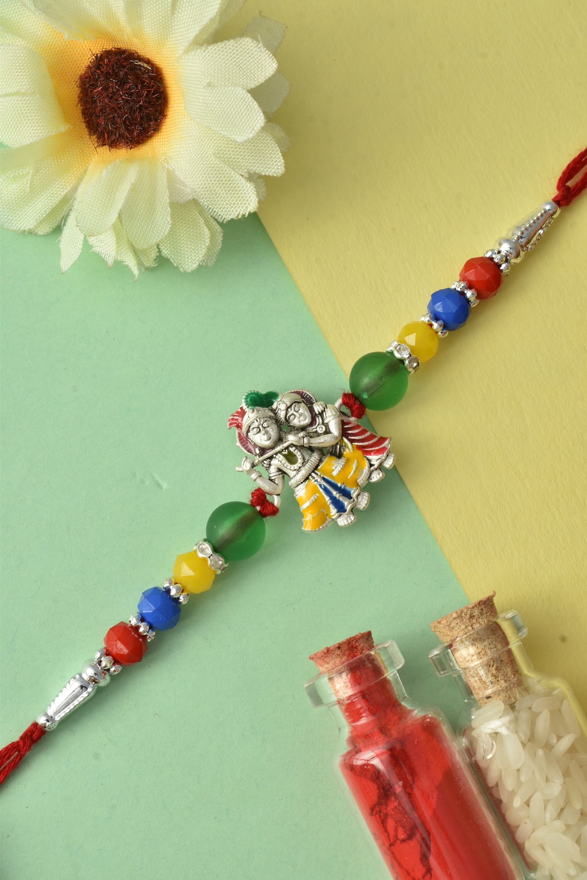 Silver plated rakhi