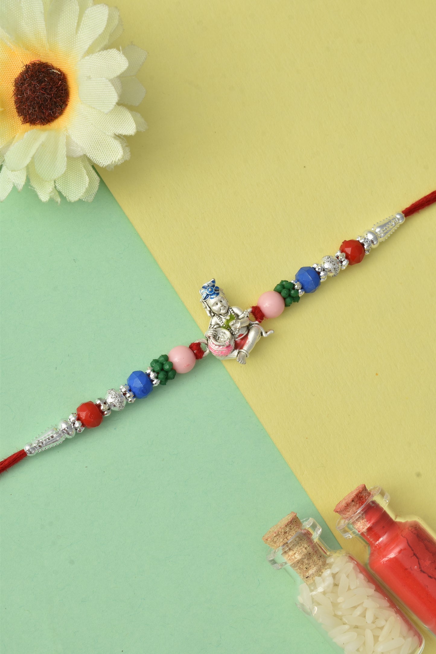 Silver plated rakhi