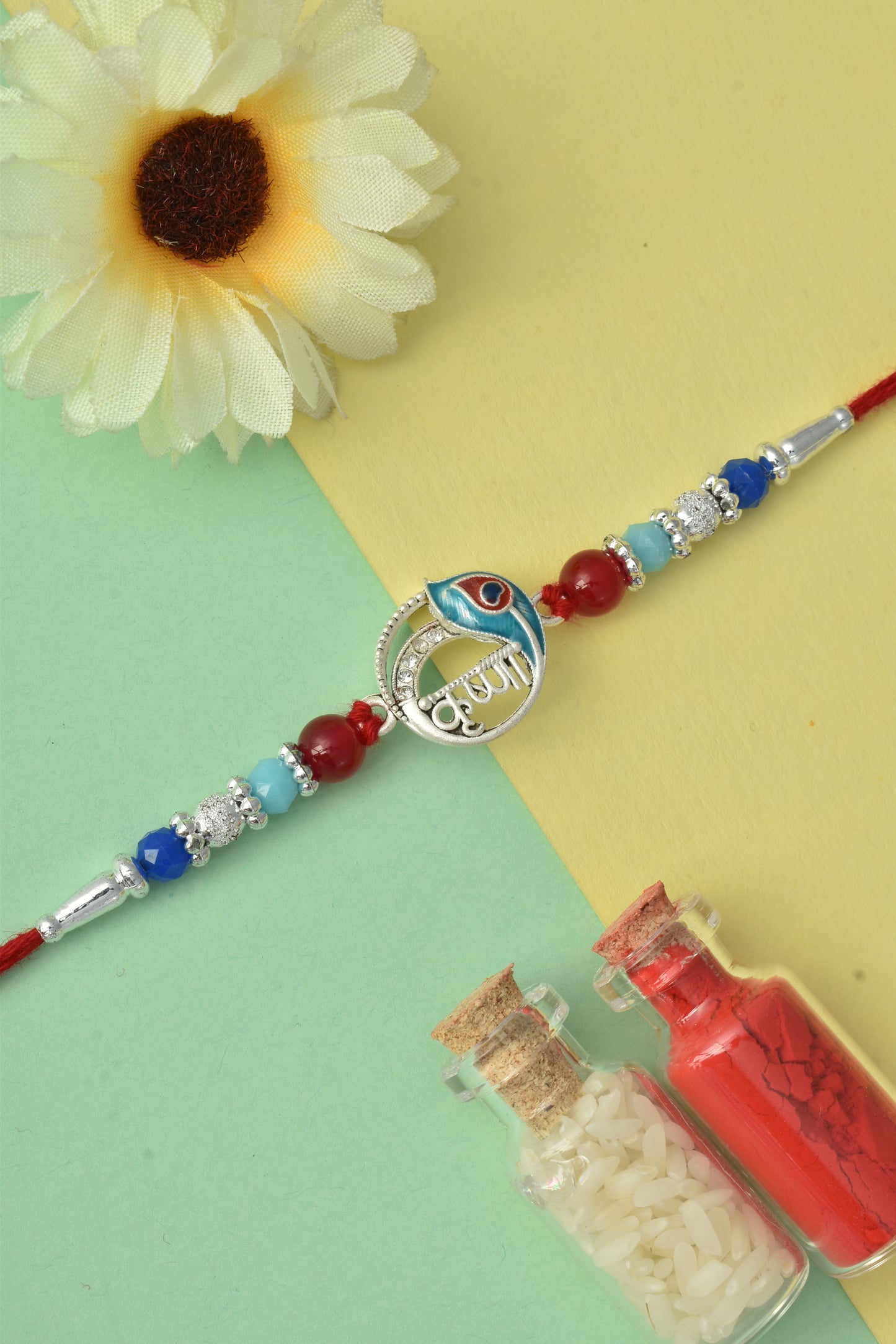 Silver plated rakhi